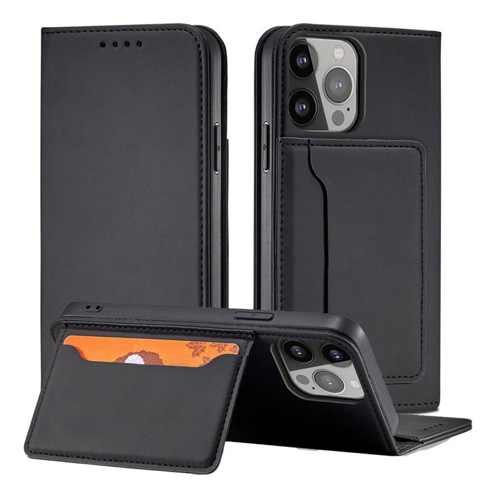Estuche magnético para tarjetas para iPhone 13 Pro Max Estuche para tarjetas Monedero Tarjetero Negro
