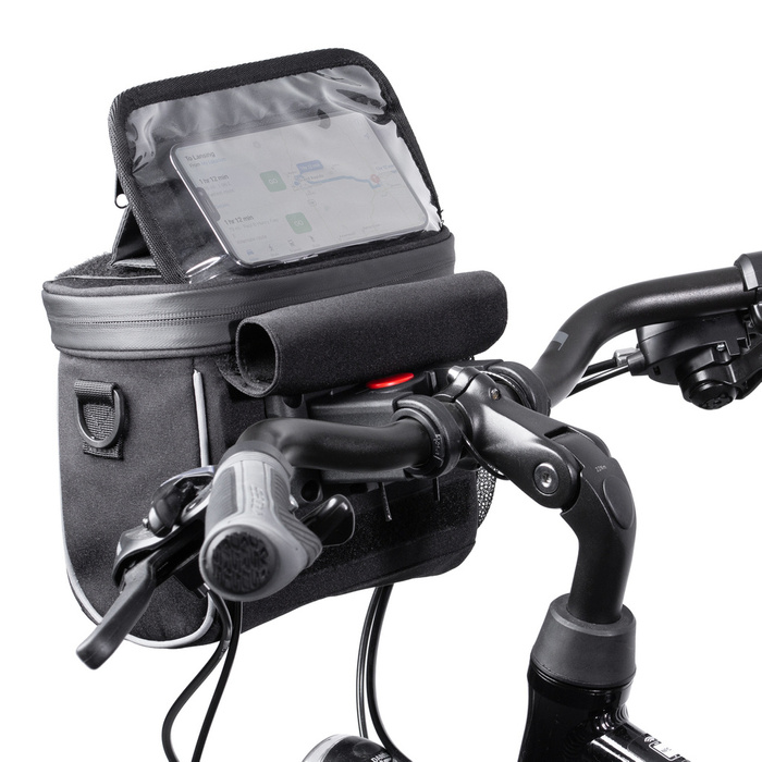 Wozinsky borsa da manubrio per bicicletta borsa a tracolla per bici nera (WBHBB-01)