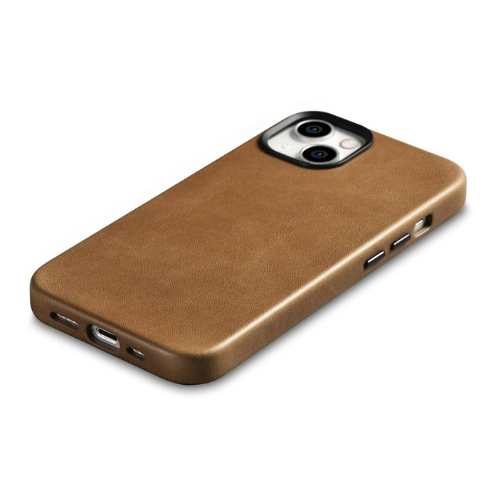 iCarer Oil Wax Premium Leather Case iPhone 14 Magnetic Leather Case with MagSafe Brown (WMI14220701-TN)