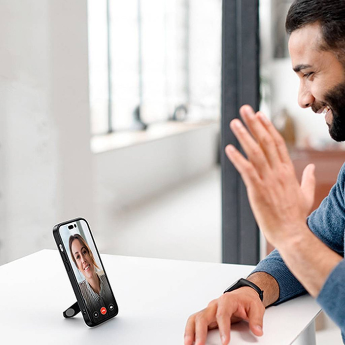 Ugreen LP635 Kickstand Funda protectora rígida con marco de gel y soporte integrado para iPhone 14 Pro negro (90926)