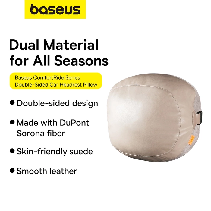 Poduszka na zagłówek samochodowy Baseus Comfort Ride obustronna (szary)