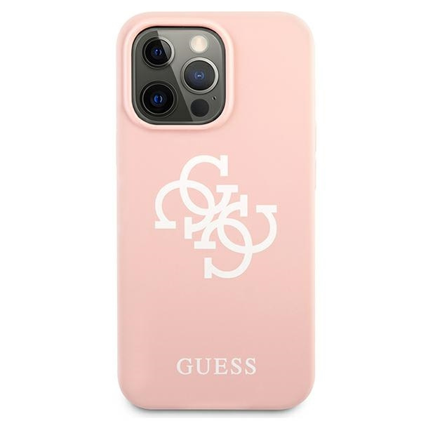 Cover GUESS Apple iPhone 13 13 Pro Silicone 4G Logo Rosa Hardcase
