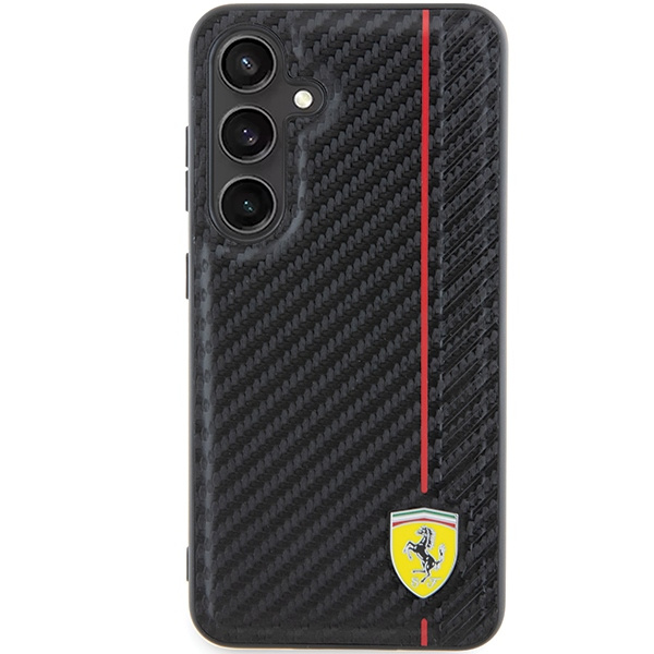 Etui Ferrari FEHCS24SN3DUR Samsung Galaxy S24 S921 czarny/black hardcase Carbon Printed Line Case