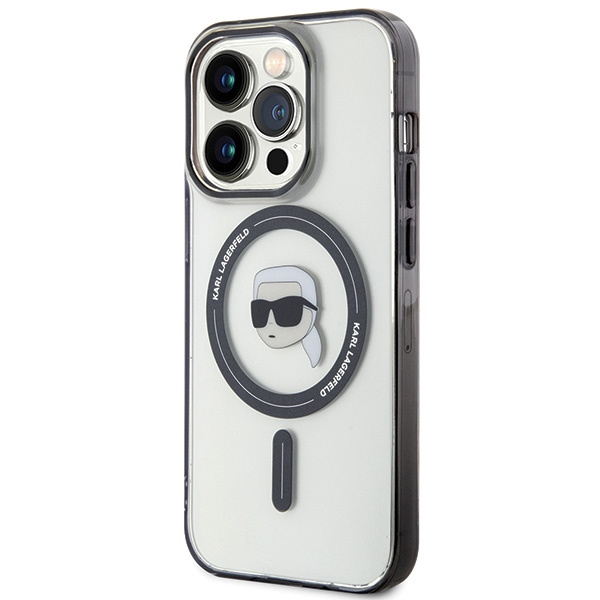Etui Karl Lagerfeld KLHMP15LHKHNOTK iPhone 15 Pro 6.1" transparent hardcase IML Karl`s Head MagSafe Case