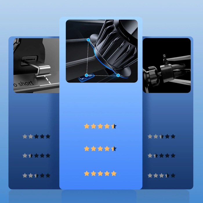 Joyroom uchwyt samochodowy do telefonu z ładowarką indukcyjną Qi 15W (kompatybilną z MagSafe) na kratkę nawiewu srebrny (JR-ZS291)