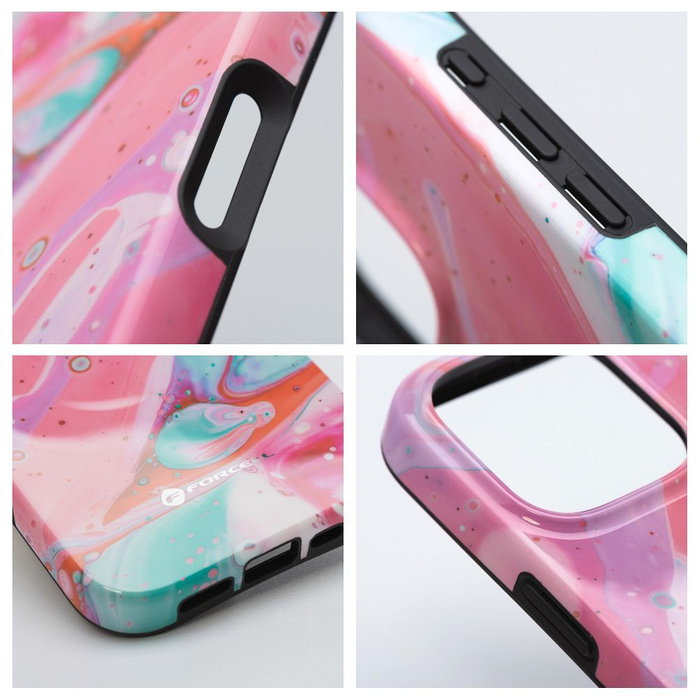 Etui na iPhone 16 PRO MAX Forcell F-Protect Mirage zgodny z MagSafe Military Drop-Test pink marble