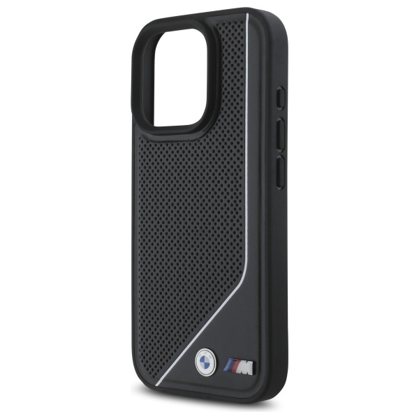 Hülle BMW iPhone 16 Pro Max 6.9" schwarz/schwarz hartcase M Perforated Twisted Line MagSafe
