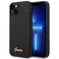 Case Guess iPhone 14 6.1" black/black hard case Silicone Vintage Gold Logo