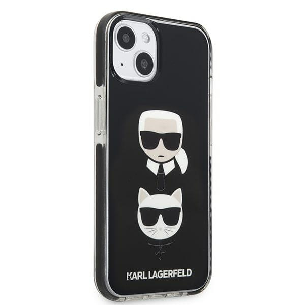 Case KARL LAGERFELD Apple iPhone 13 Karl&amp;Choupette Head Black Hardcase