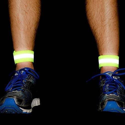 Reflective arm band bike running velcro 4cm yellow