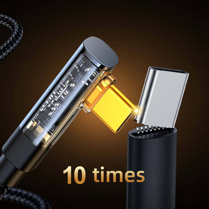 Joyroom USB C kabel šikmý - USB pro rychlé nabíjení a přenos dat 3A 1,2 m černý (S-UC027A6)