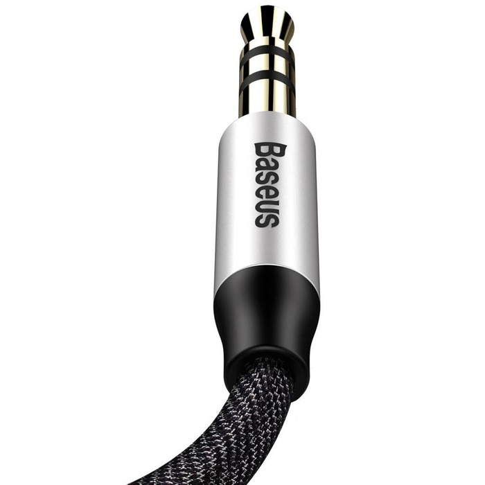 Câble audio stéréo AUX 3,5 mm Baseus Yiven M30 mini-jack mâle 1 m argent-noir (CAM30-BS1)