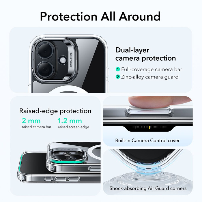 ESR CLASSIC HYBRID KICKSTAND MagSafe IPhone 17 CLEAR