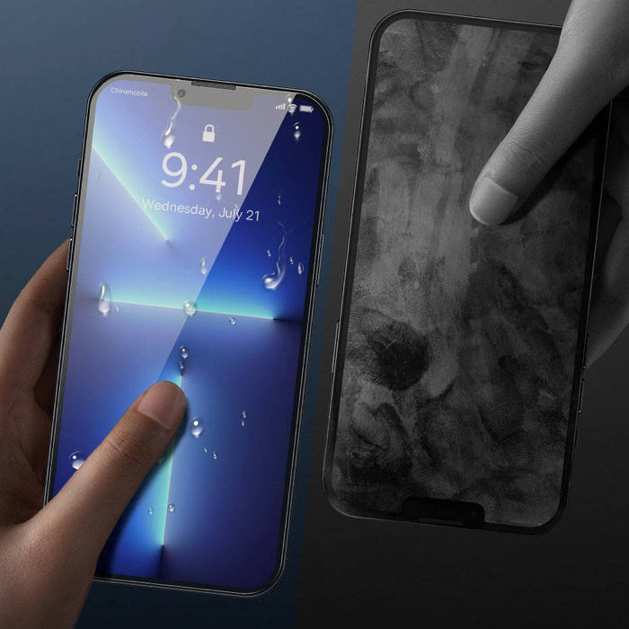 Verre trempé Baseus 2x pour iPhone 12 Pro / iPhone 12 avec couvercle de haut-parleur + positionneur (SGBL060702) (compatible avec les étuis)