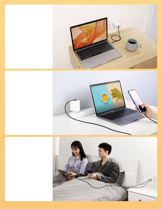 Ugreen úhlový kabel USB Typ C - USB Typ C Napájení 60 W 20 V 3 A 2 m černošedý kabel (US255 50125)