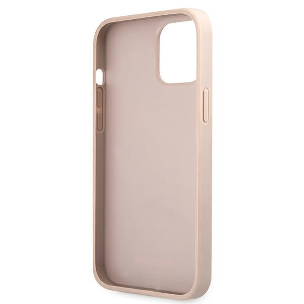 Case GUESS Apple iPhone 12 12 Pro 4G Metal Gold Logo Pink Hardcase