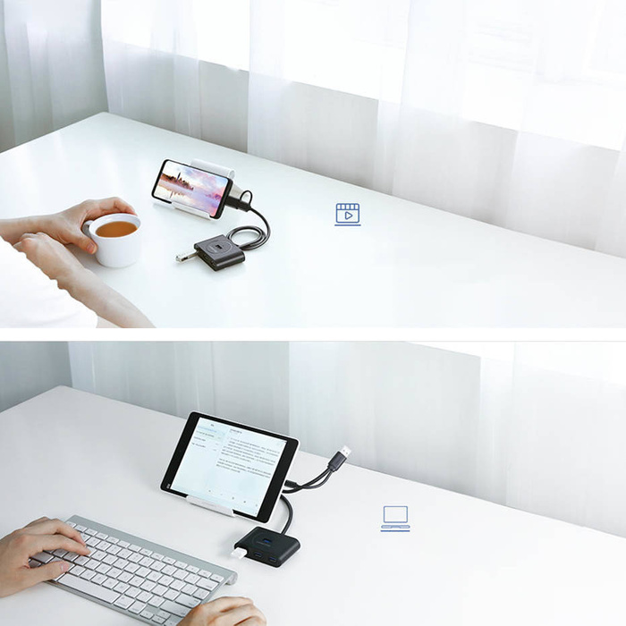 HUB USB multifunzione Ugreen Tipo c - 4 x USB 3.0 1m bianco (CR113)