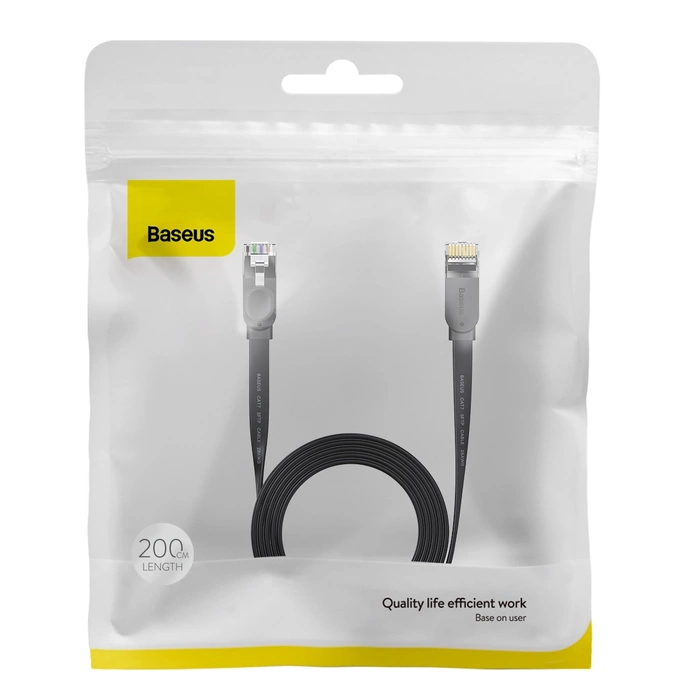 Baseus Speed Six Netzwerkkabel RJ45 1000Mbps 2m schwarz (WKJS000101)