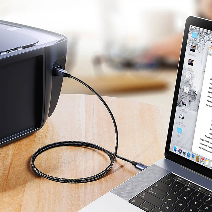 Ugreen US369 USB-A to USB-B Male Printer Cable Alu Case Braided 5m Black