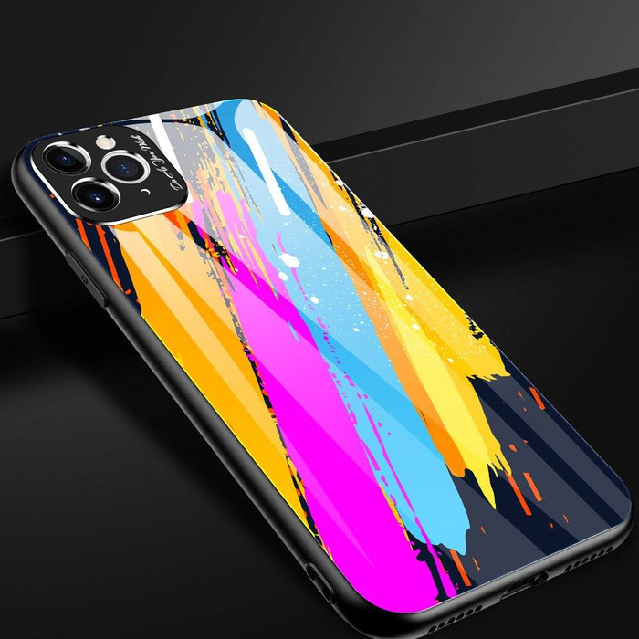 Barevné sklo Case pouzdro krycí překryv glasses tvrzené sklo s krytem fotoaparátu iPhone 11 Pro Max vzor 1