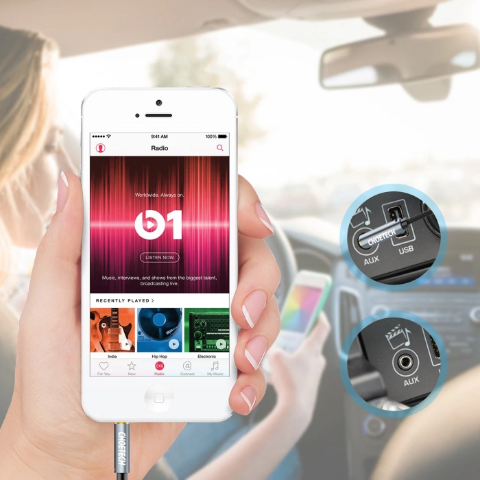 Cable Choetech AUX002 mini jack 3.5mm (male) / mini jack 3.5mm (male) 1.2m - black