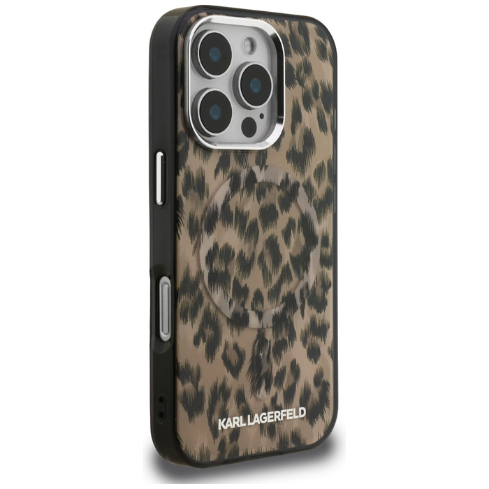 Etui Karl Lagerfeld iPhone 16 Pro Max IML Leopard Pattern  MagSafe Brązowy