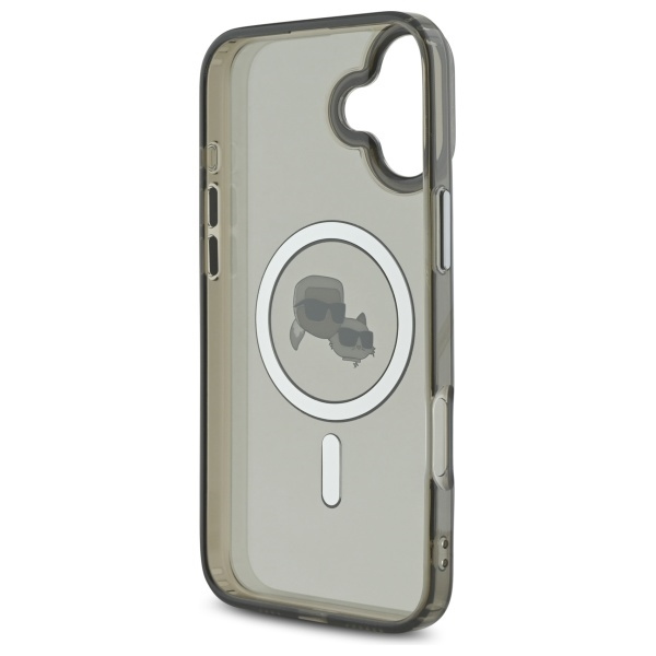 Karl Lagerfeld KLHMP16SHLSKCK iPhone 6.1" czarny/black hardcase IML Metal Karl&Choupette Head MagSafe