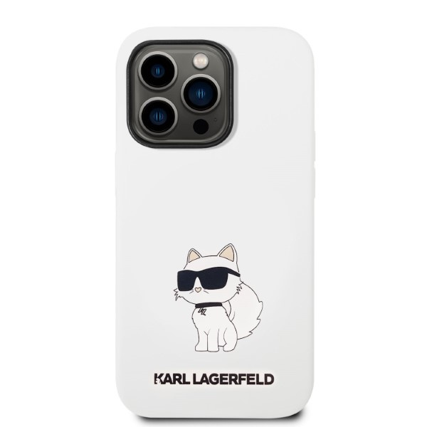 Telefontok Karl Lagerfeld iPhone 14 Pro 6.1" keménycase fehér/fehér Szilikon Choupette