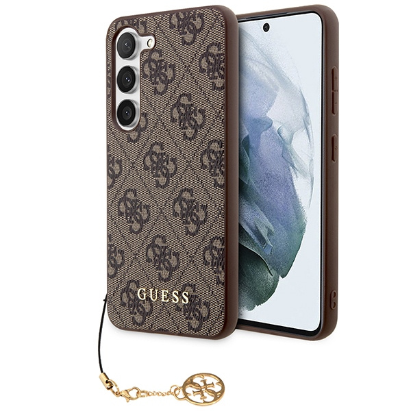 Cover Guess GUHCS23SGF4GBR S23 S911 marrone/marrone durocase 4G Charms Collection Case