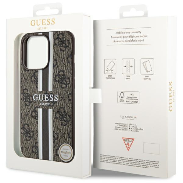 Hülle Guess GUHMP13XP4RPSW iPhone 13 Pro Max 6.7" braun/braun hartcase 4G Printed Stripes MagSafe Case