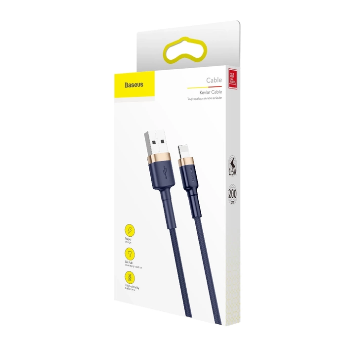 Kábel USB Lightning BASEUS Cafule 2,4A 1m zlatomodrý