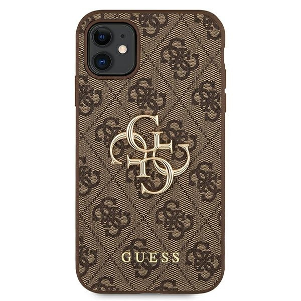 Guess GUHCN614GMGBR iPhone 11 6.1 brown / brown hardcase 4G Big Metal Logo