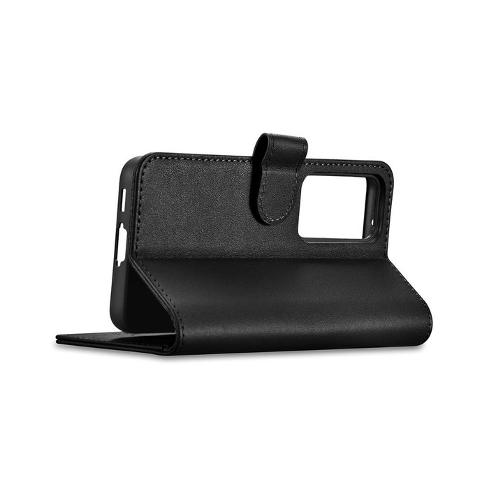 iCarer Wallet Case para Samsung Galaxy S23 funda de cuero cartera negra