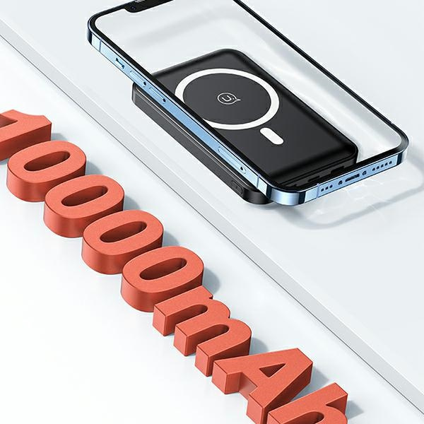 USAMS Powerbank PB64 10000mAh 20W QC3.0+PD Magnetic Wireless Fast Charge white/white 10KCD17302 (US-CD173)