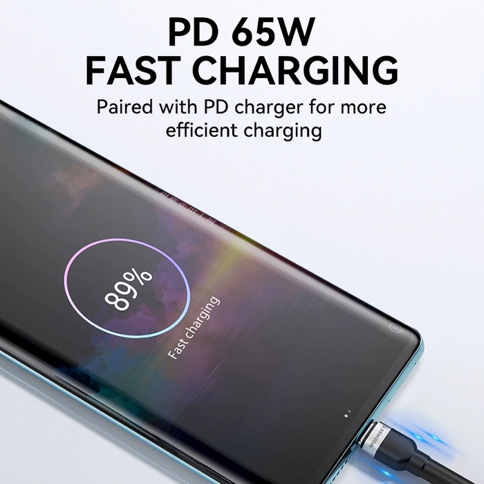 Wozinsky WNBCC1 USB-C / USB-C PD 65W kabel 1 m - černý