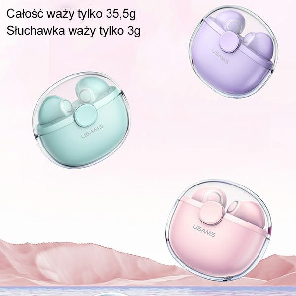 USAMS Kopfhörer Bluetooth 5.1 TWS BU Serie kabellos rosa/rosa BHUBU04