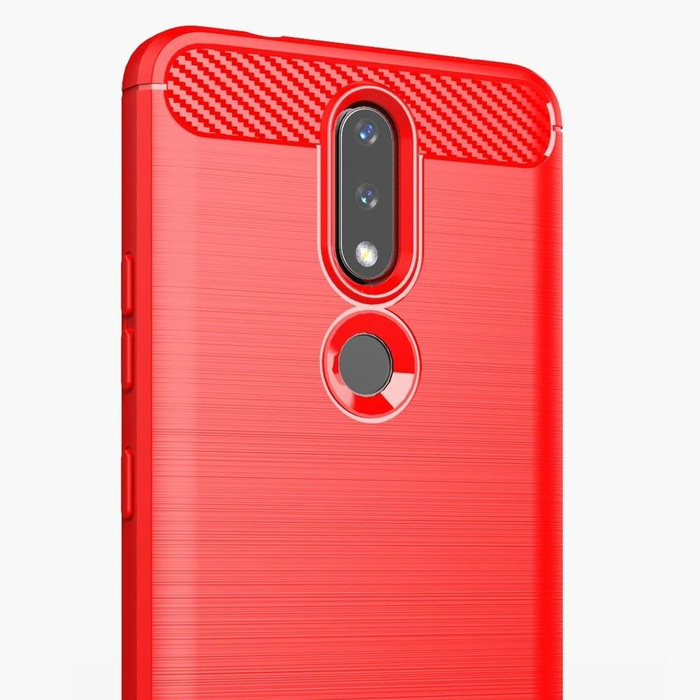 Carbon Case Flexibel Handyhülle TPU Schutzhülle für Nokia 2.4 schwarz