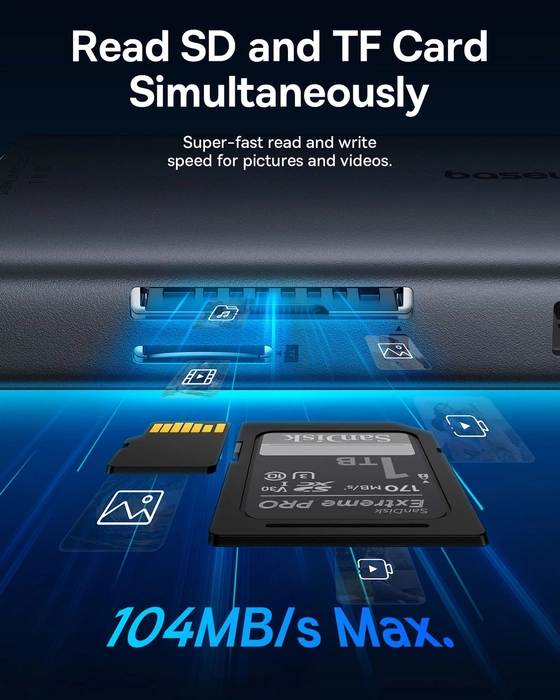 USB HUB 11v1 Baseus Metal Gleam Series II USB-A/USB-C PD/HDMI/DP/RJ45/SD/TF - černý