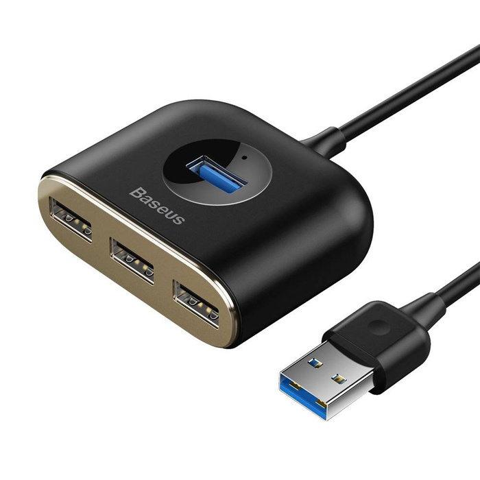 Adattatore HUB USB quadrato 4 in 1 Baseus quadrato (da USB3.0 a USB3.0 * 1 + USB2.0 * 3) 1 m nero (CAHUB-AY01)