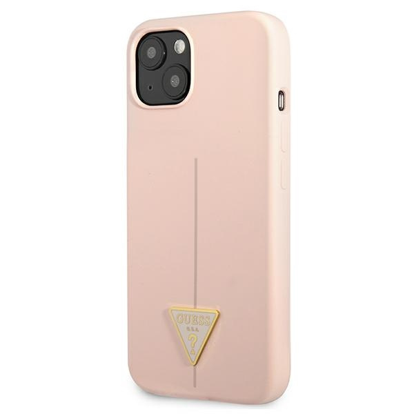 Case GUESS Apple iPhone 13 Mini Silicone Triangle Pink Hardcase