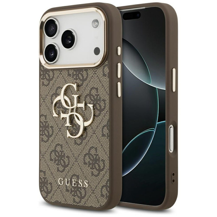 Etui Guess 4G Big 4G Classic Logo do     iPhone 17 Pro Max brązowy złoty