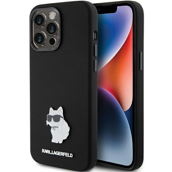 Etui Karl Lagerfeld KLHCP15LSMHCNPK iPhone 15 Pro 6.1" czarny/black Silicone Choupette Metal Pin Case