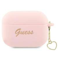 Coque Guess GUAP2LSCHSP Housse AirPods Pro 2 rose/rose Silicone Charm Heart Collection Case