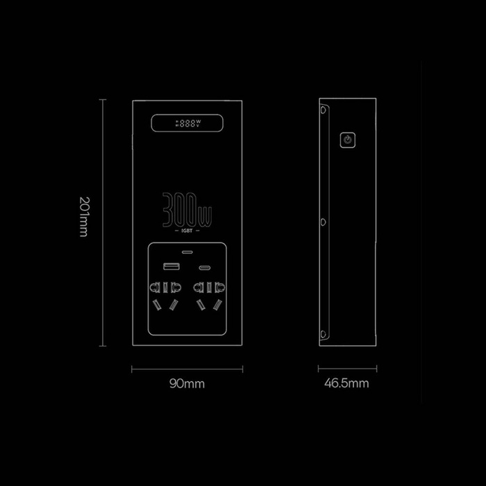 Inversor de corriente para automóvil Baseus IGBT 300W 220V (enchufe CN / EU) negro (CGNB010101)