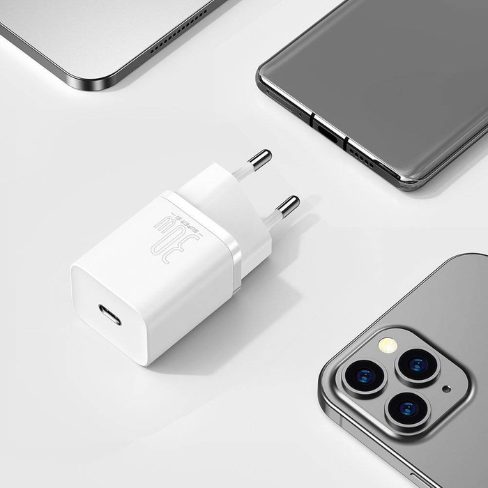 Baseus Super Si 1C fast wall charger USB Type C 30 W Power Delivery Quick Charge white (CCSUP-J02)