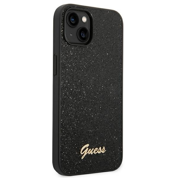 Case Guess iPhone 14 Plus 6.7" black/black hard case Glitter Script