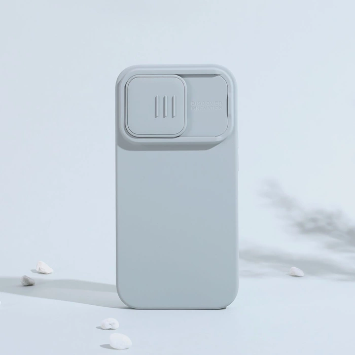 Etui Nillkin CamShield Magnetic Silicone Case etui iPhone 14 Pro Max magnetyczny MagSafe pokrowiec z osłoną na aparat niebieski