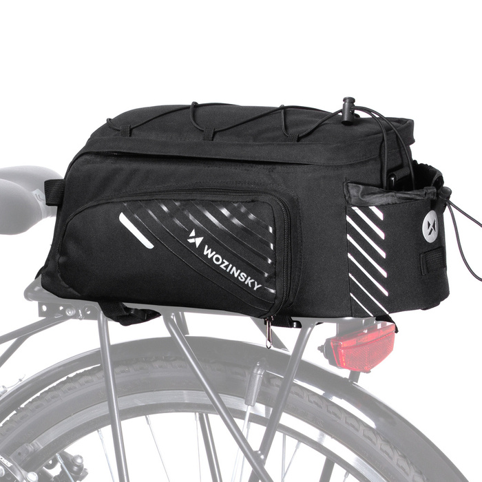 Wozinsky bike carrier bag with 9l shoulder strap (rain cover included) black (WBB22BK)