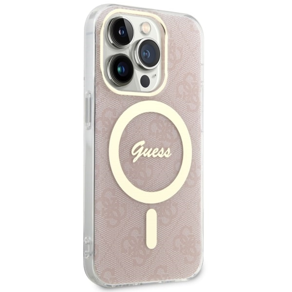 Cover Guess GUHMP14LH4STP iPhone 14 Pro 6.1" rosa/rosa rigidocase 4G MagSafe Case