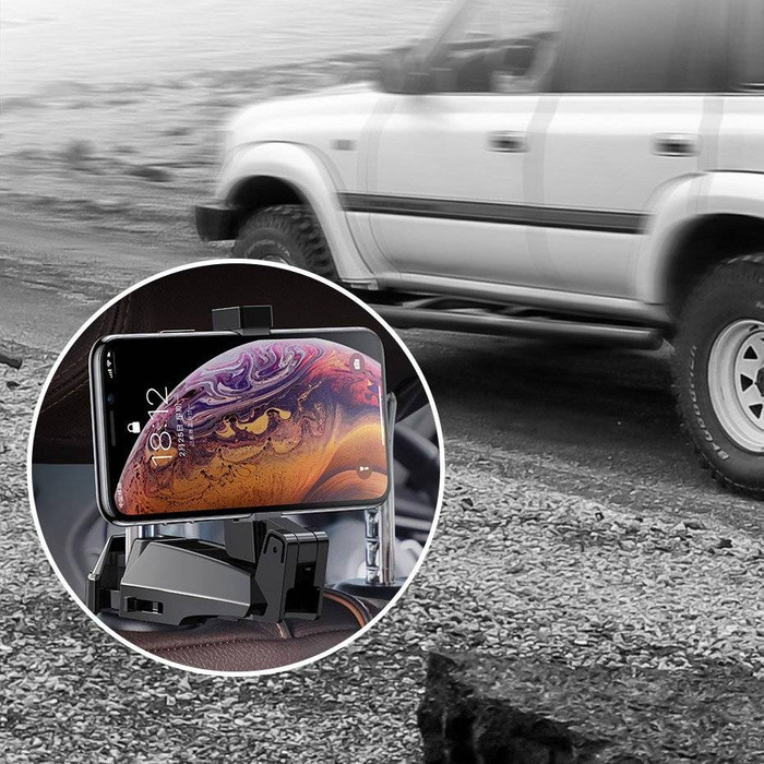 Baseus držák do auta na zadní sedadlo držák telefonu do auta 4,0&quot; - 6,5&quot; opěrka hlavy černá (SUHZ-A01)